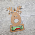 Load image into Gallery viewer, Reindeer shaped ornament cash holder gift.
