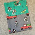 Load image into Gallery viewer, Vintage Mickey Mouse themed Christmas pillowcase.
