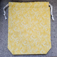Load image into Gallery viewer, Yellow fabric bag with a subtle pattern on a gray background
