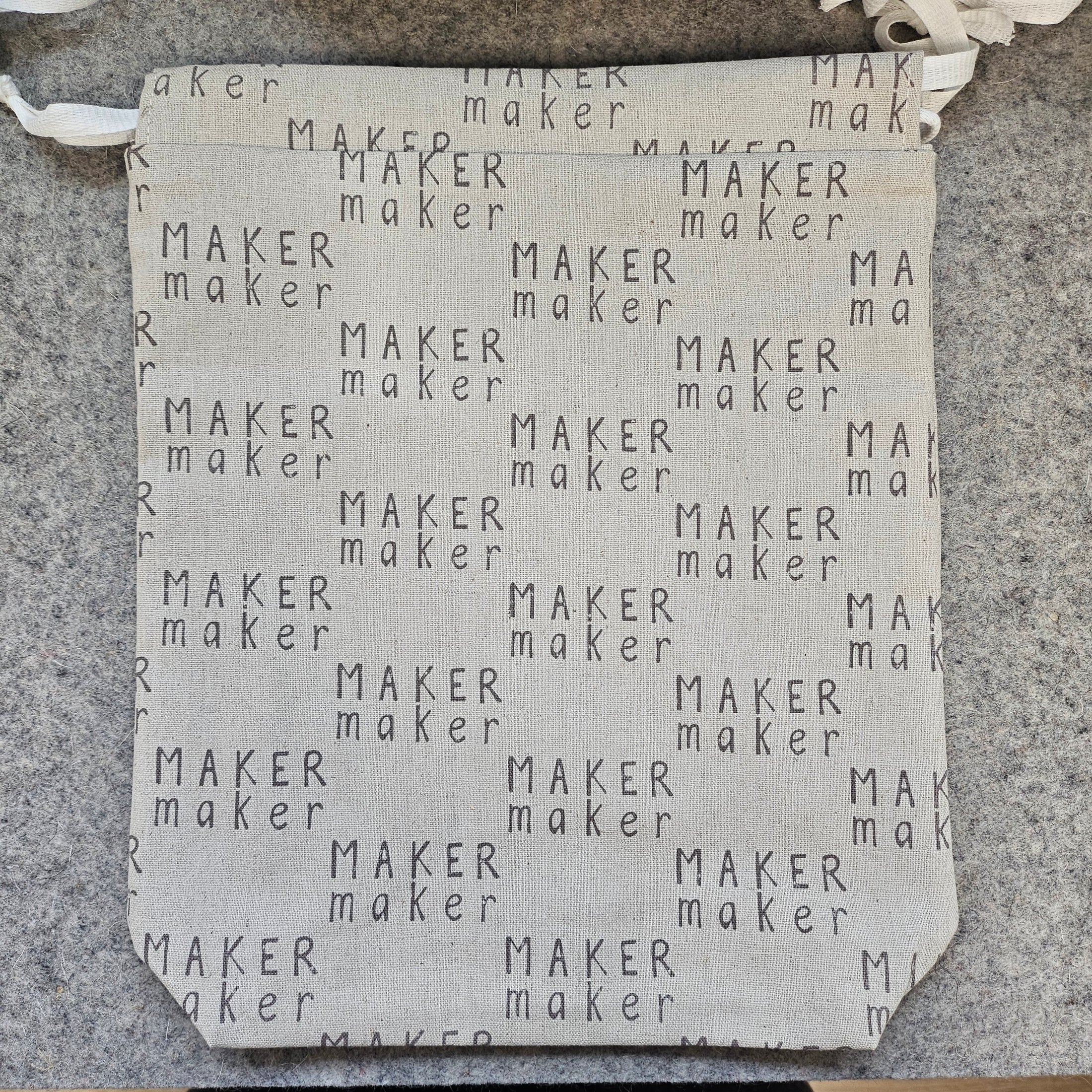 Maker maker drawstring project bag.