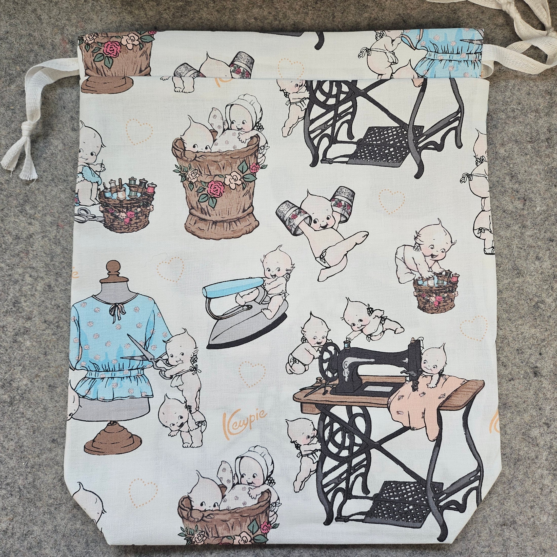 Kewpie sewing gift bag.