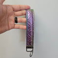 Load image into Gallery viewer, Vegan leather quilted metallic shimmery key fob.
