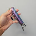 Load image into Gallery viewer, Shimmery metallic gradient faux leather key fob.
