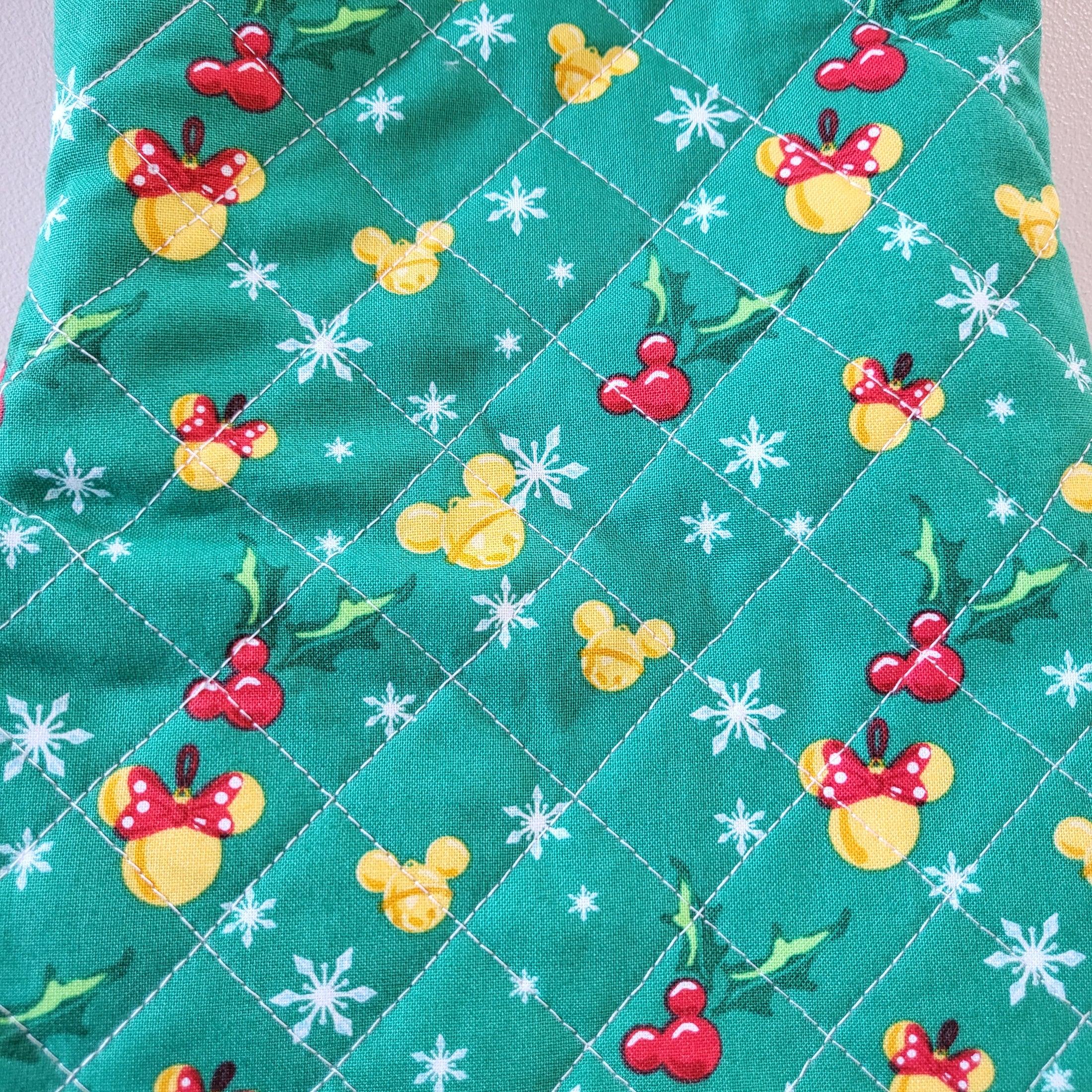Quilted disney christmas stockings.