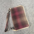 Load image into Gallery viewer, Brown pink plaid deluxe stitch marker organizer.

