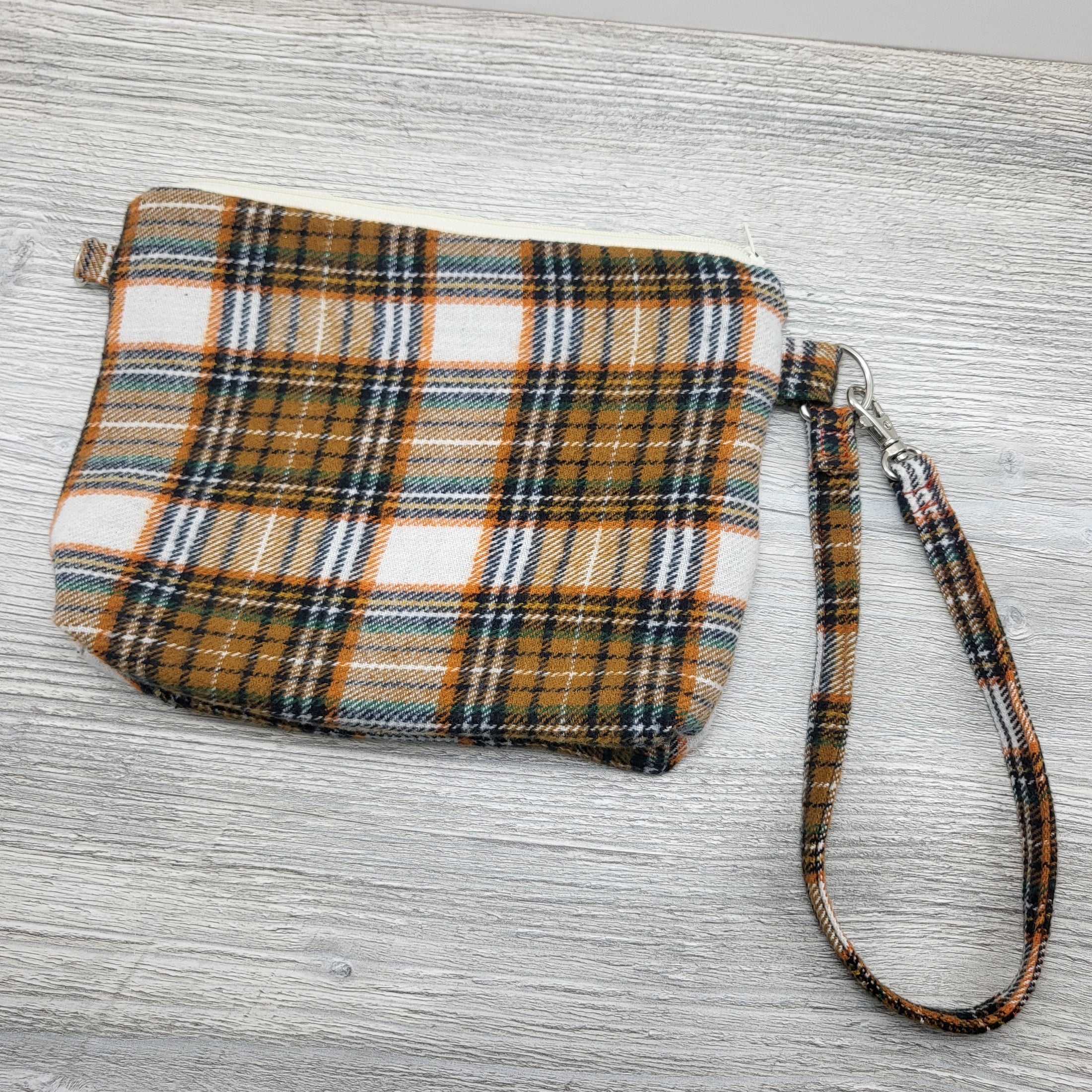 Orange and brown flannel purse for Autumn.