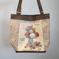 Load image into Gallery viewer, Vintage flower seed shoulder tote bag.

