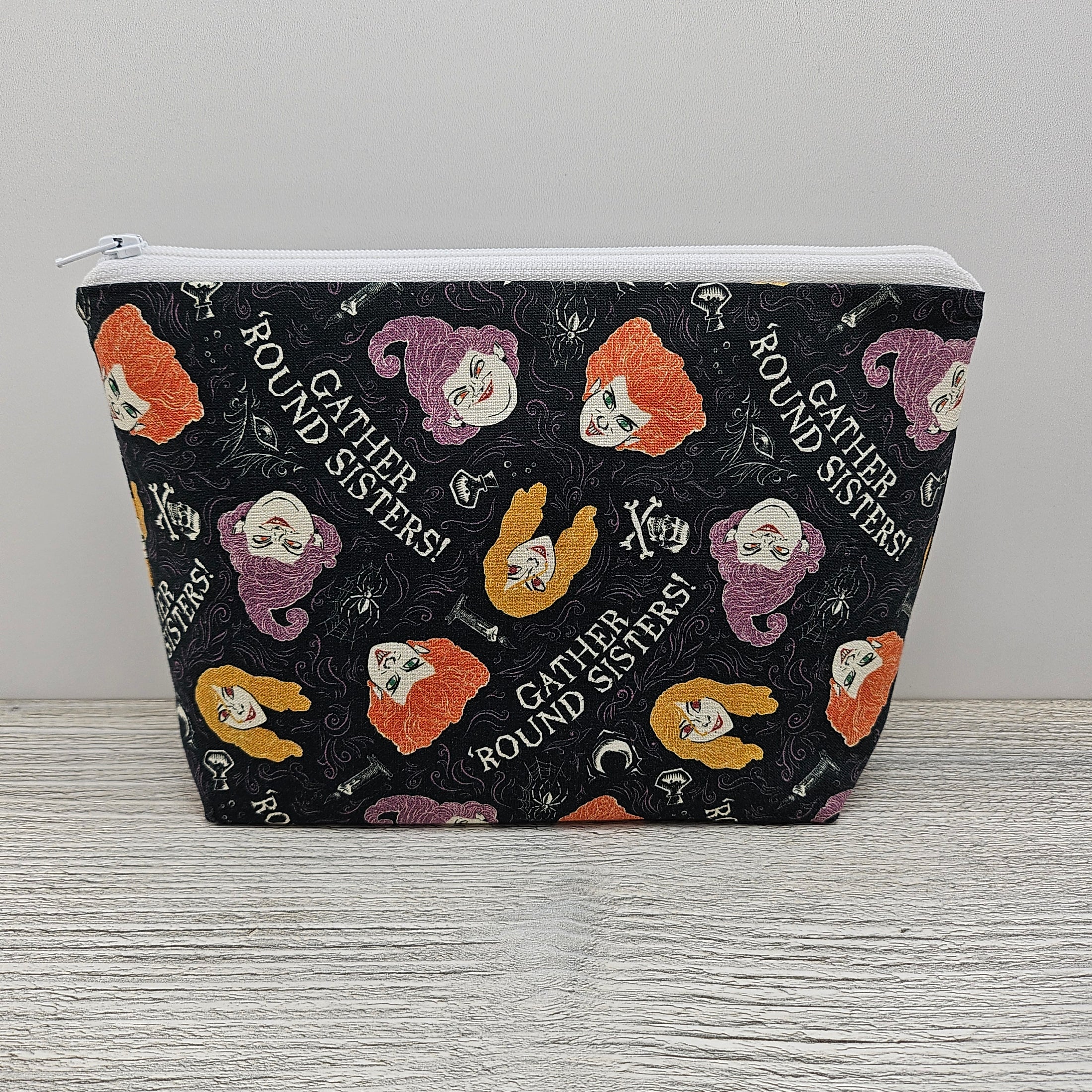 Hocus Pocus inspired toiletry bag with zipper. 