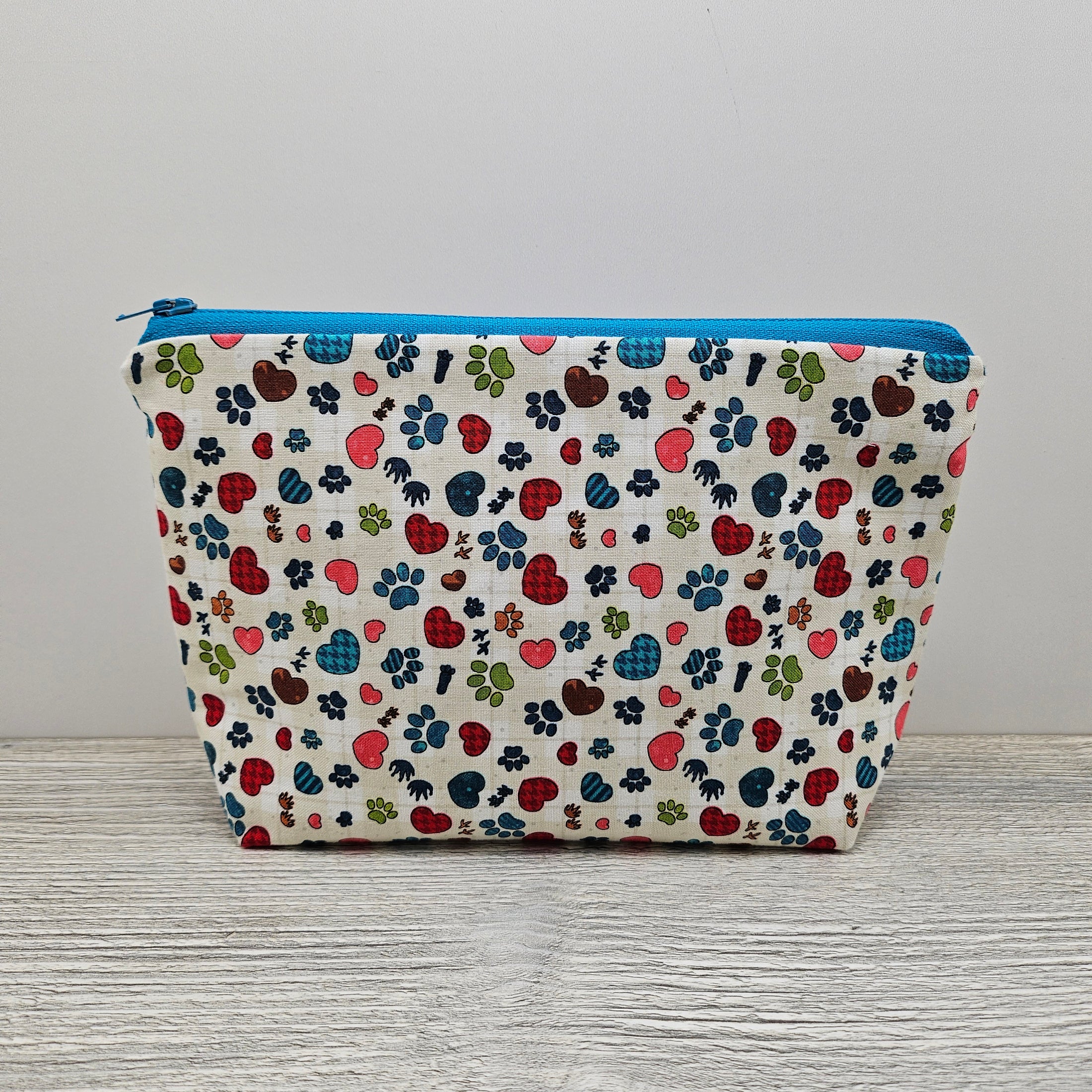 Paw prints animal lover zipper pencil pouch.