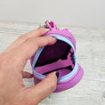 Load image into Gallery viewer, Mini backpack storage pouch with swivel hook to attach to bag or key ring. 
