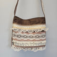 Load image into Gallery viewer, Bohemian lace trim embellished crossbody festival purse.
