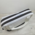 Load image into Gallery viewer, Black and white jelly vinyl waterproof carry all bag.
