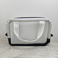 Load image into Gallery viewer, Black and white jelly vinyl carry all bag with double zipper. 
