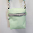 Load image into Gallery viewer, Mint green boxy bag with detachable strap.
