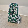 Load image into Gallery viewer, Dominoes drawstring storage bag.
