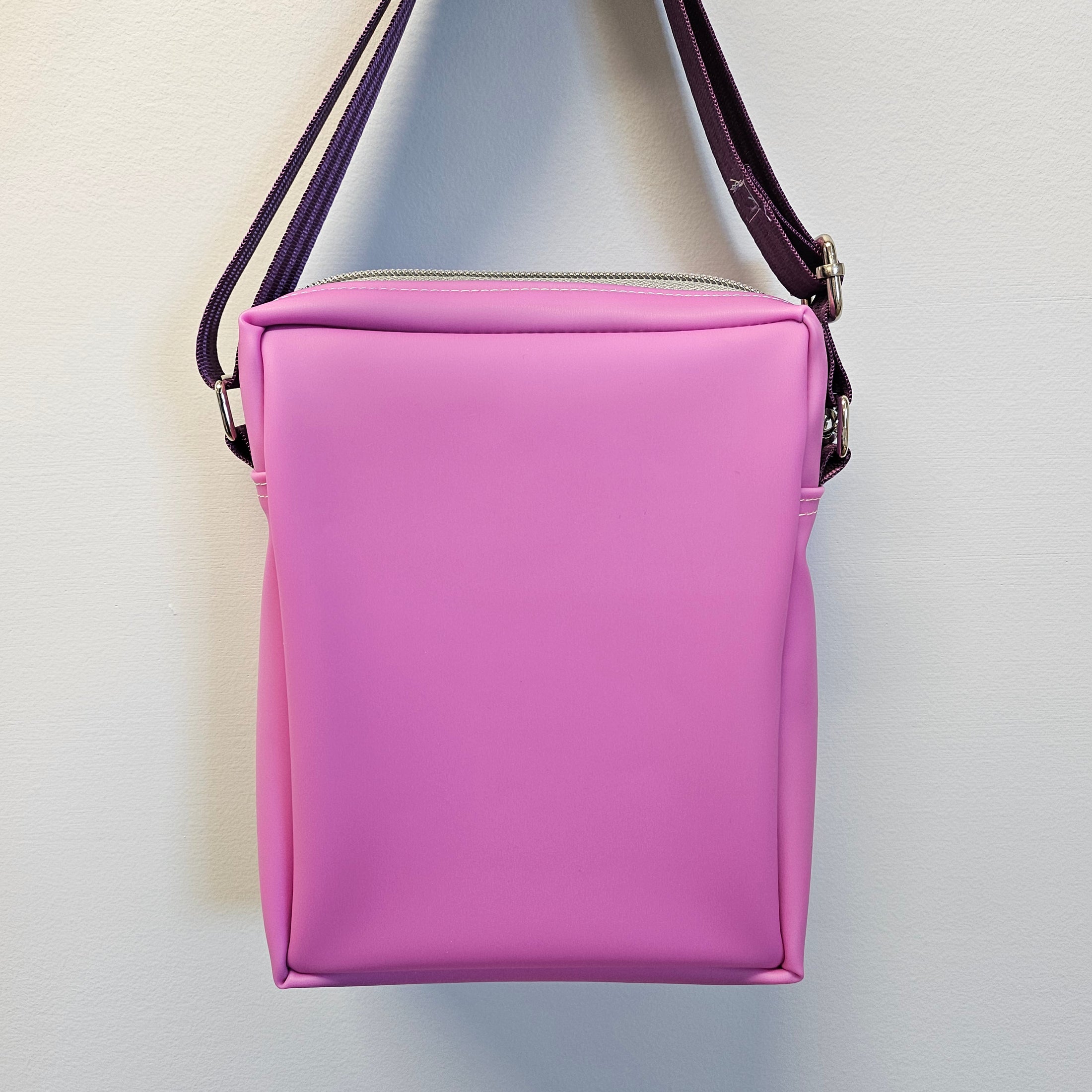 Pink jelly vinyl bag.