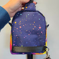 Load image into Gallery viewer, Back of the Sailor Moon inspired sling bag. 
