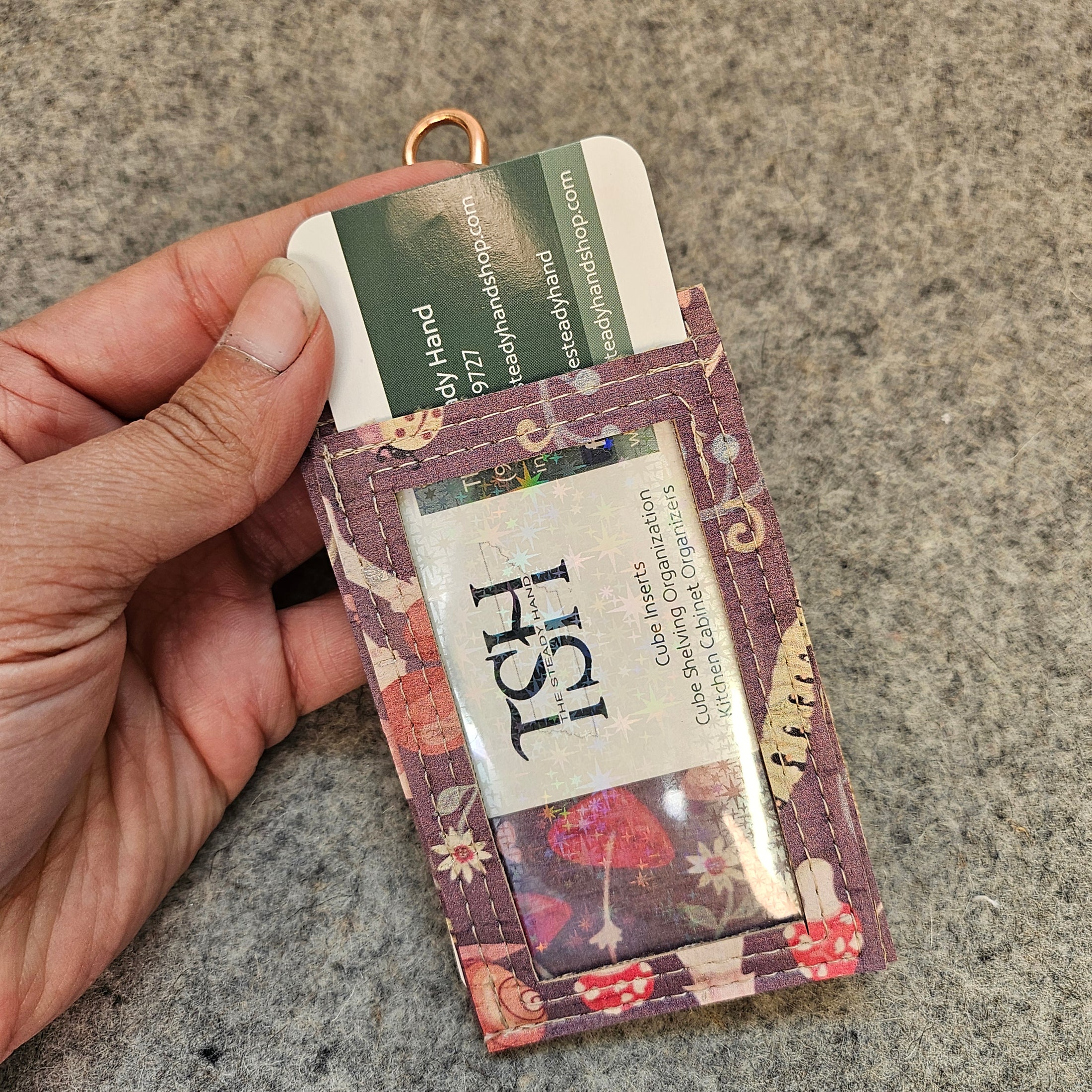 Forest floor mini wallet with id pocket.