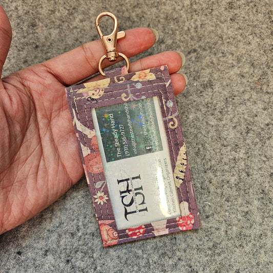 Forest floor minimalist cork wallet with clear id pocket.