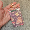 Load image into Gallery viewer, Forest floor cork wallet with 3 card pockets and a lobster clasp.
