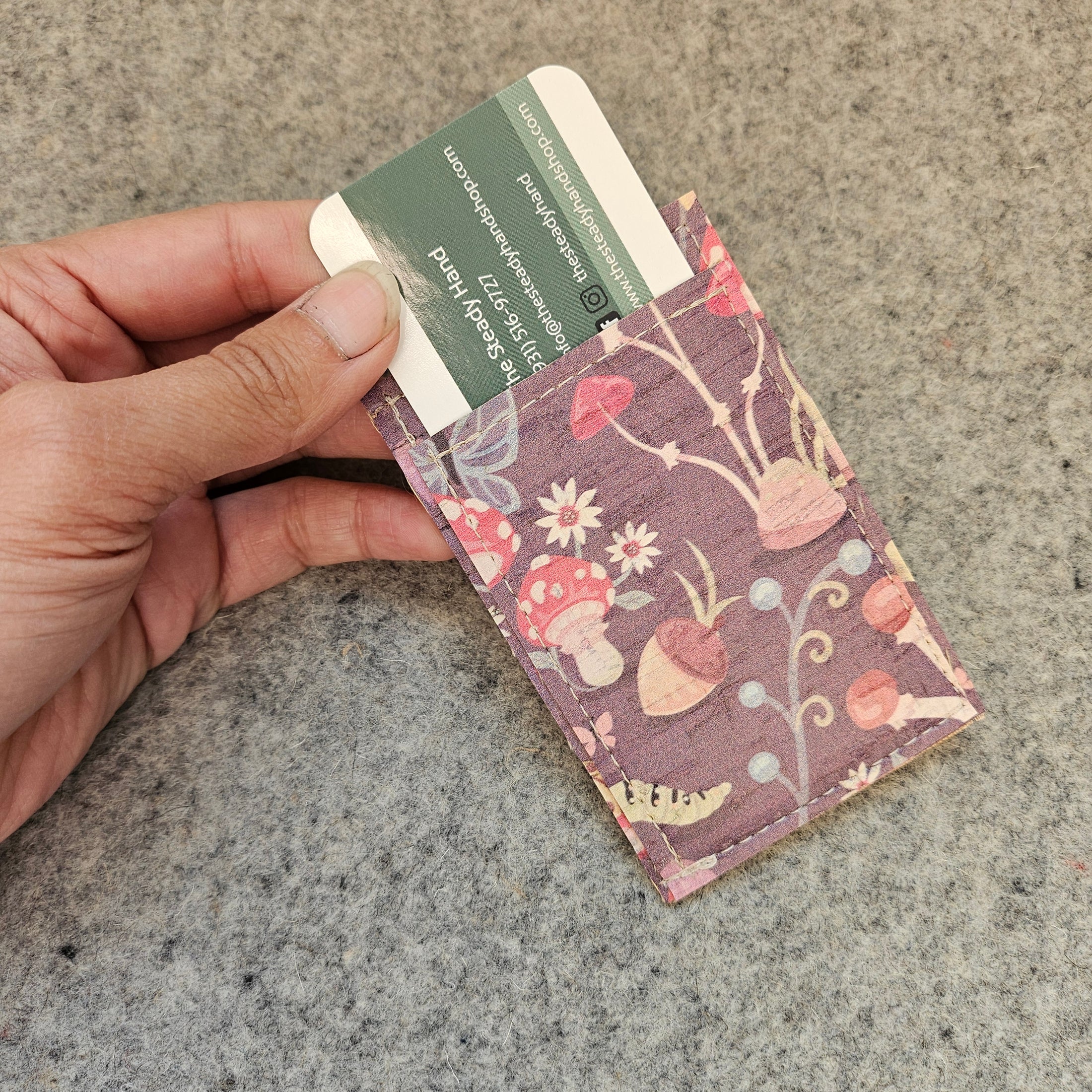 Forest floor cork minimalist wallet.