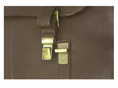 Load image into Gallery viewer, Brown leather bag with gold hardware on a white background
