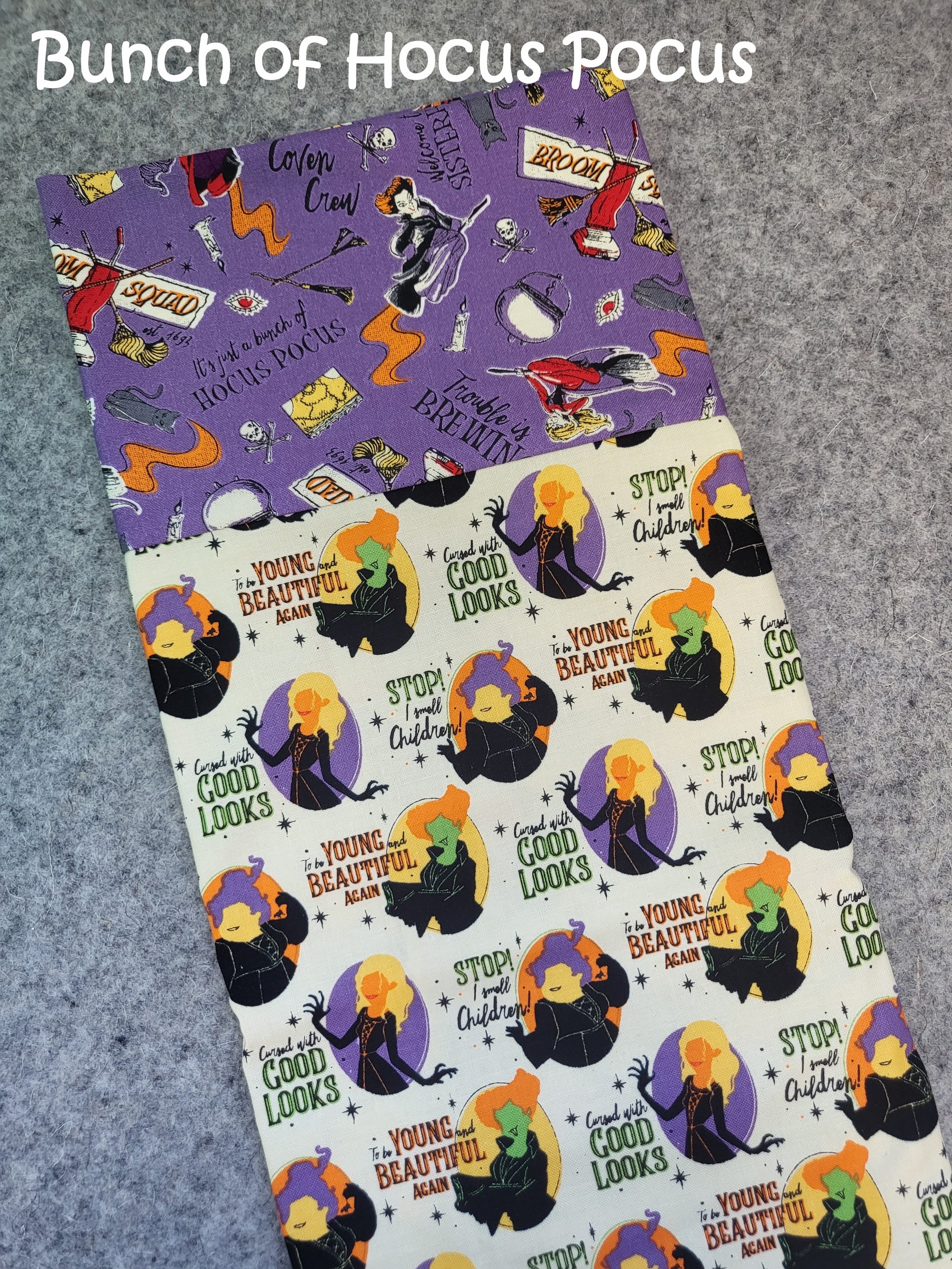Bunch of hocus pocus halloween pillowcase for trick-or-treating.