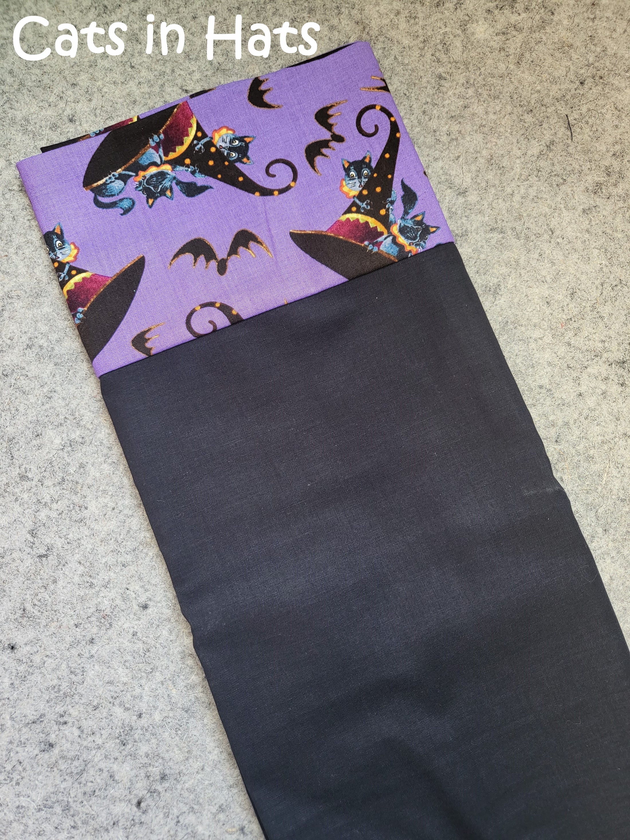 Cats in witches hats halloween pillowcase.