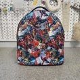 Load image into Gallery viewer, Front of spiderman backpack. 
