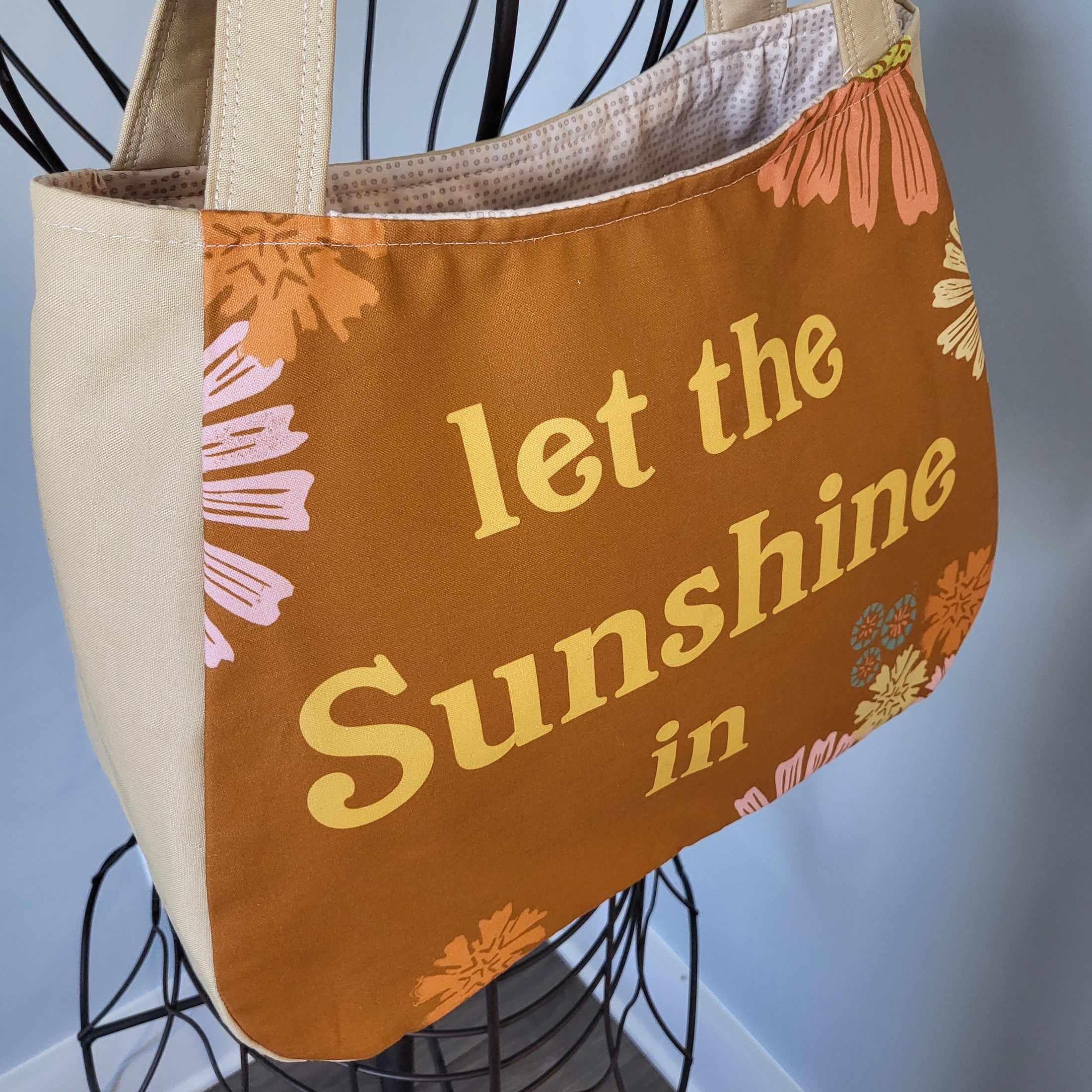 Let the sunshine in tote bag.