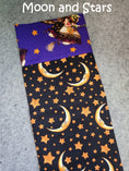 Load image into Gallery viewer, Moon and stars halloween pillowcase. 
