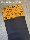 Load image into Gallery viewer, Orange potter cuff halloween pillowcase.
