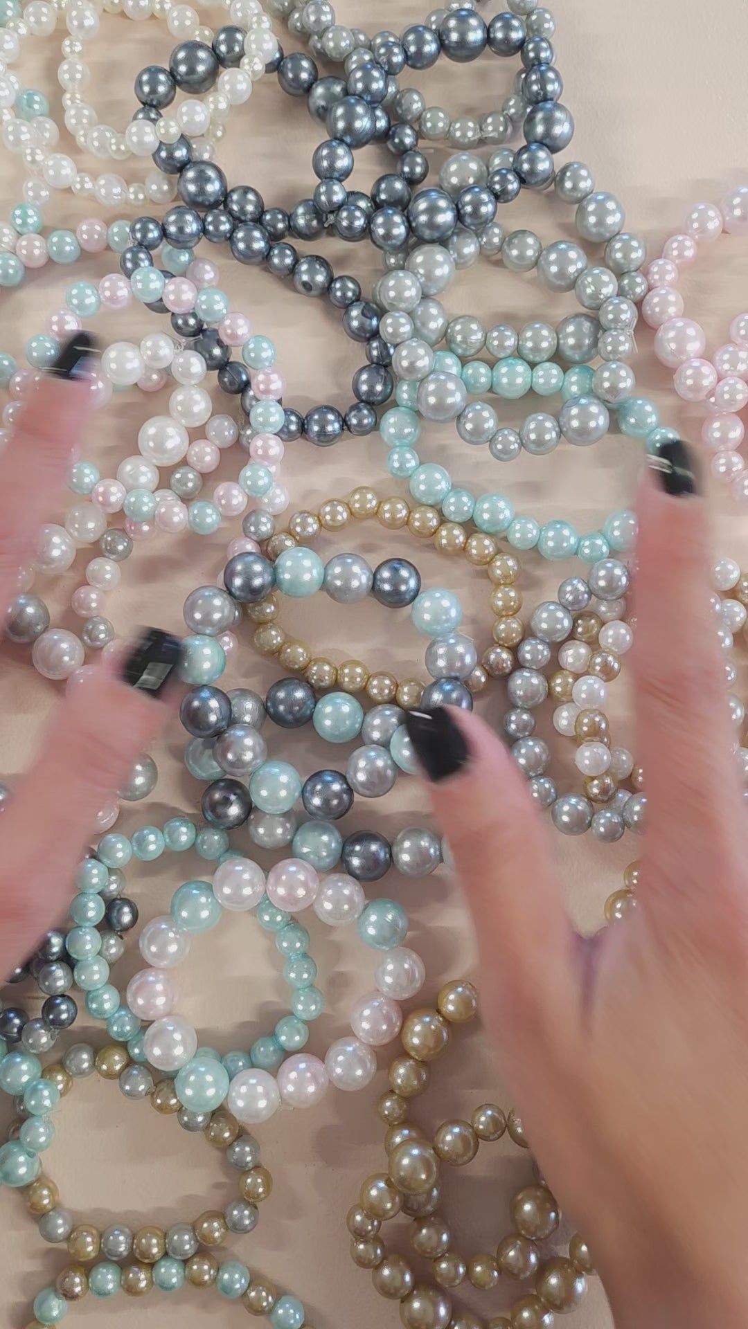 Video of the faux pearl fashion bracelets. 