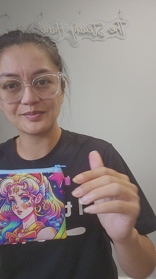 Video of the sailor moon zipper pouch.