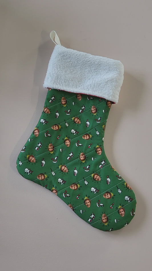 Video of quilted buddy the elf holiday stocking.