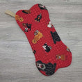 Load and play video in Gallery viewer, Rescued and Loved Bone Shaped Holiday Stocking

