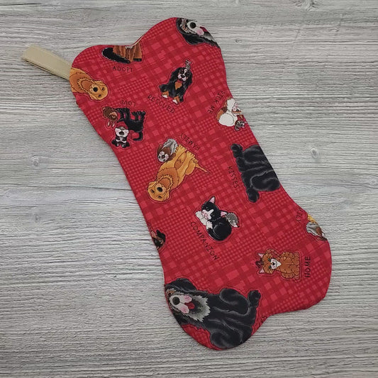 Rescued and Loved Bone Shaped Holiday Stocking