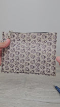 Load and play video in Gallery viewer, Video of floral skull cork slim wallet. 
