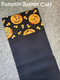 Load image into Gallery viewer, Pumpkin basket cuff halloween pillowcase for trick-or-treating.
