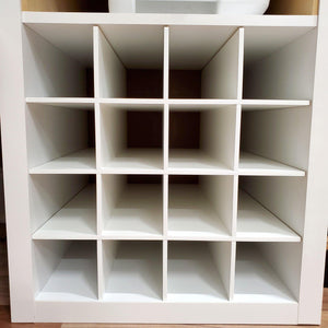 16 Cubby Cube Insert for Cube Storage Shelves, Unfinished or White-The Steady Hand