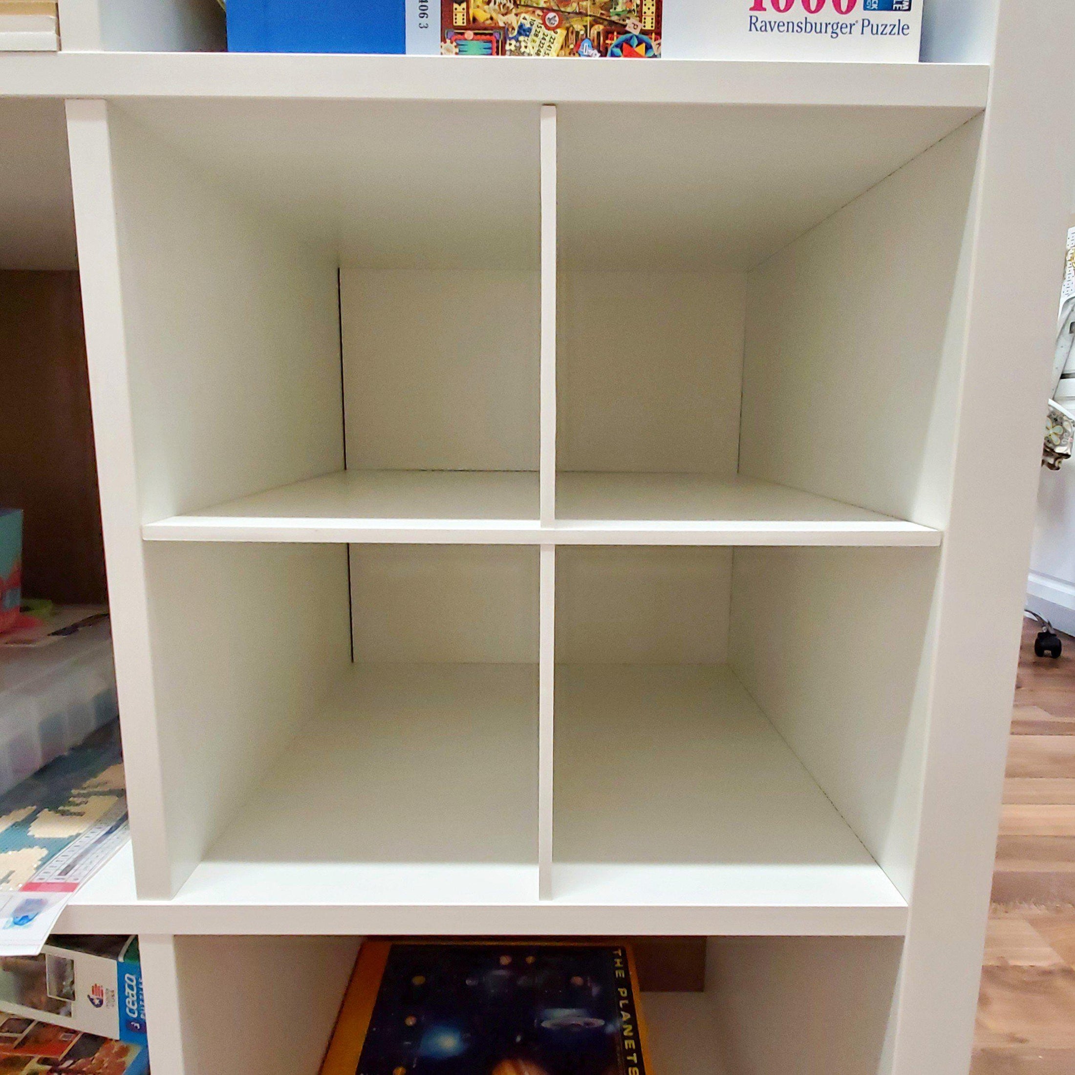 4 Cubby Cube Insert for Cube Storage Shelves, Unfinished or White-The Steady Hand
