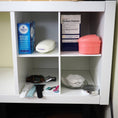 Load image into Gallery viewer, 4 Cubby Cube Insert for Cube Storage Shelves, Unfinished or White-The Steady Hand
