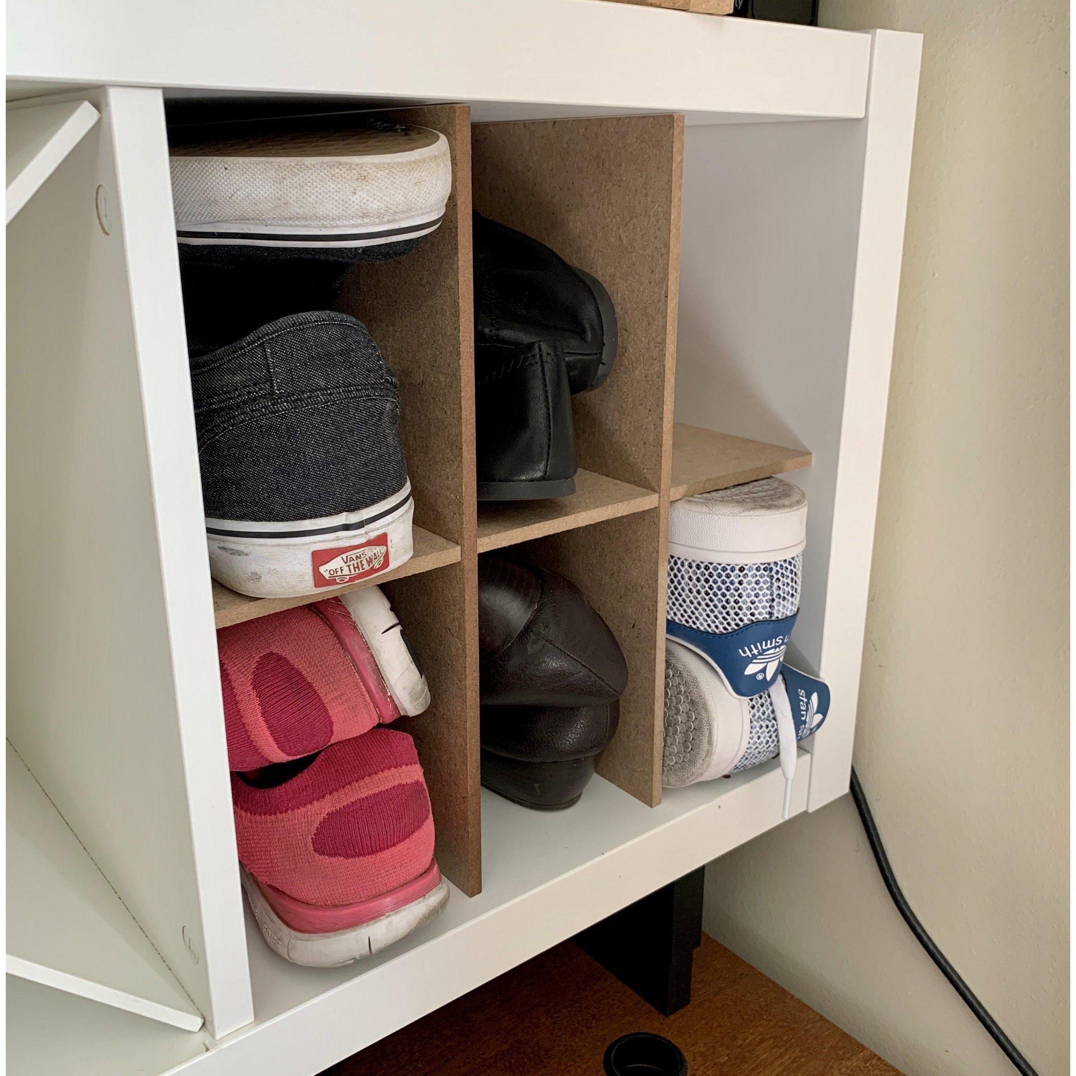 6 Cubby Cube Insert for Cube Storage Shelves, Unfinished, storing shoes-The Steady Hand