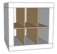 Load image into Gallery viewer, 6 Cubby Cube Insert for Cube Storage Shelves The Steady Hand
