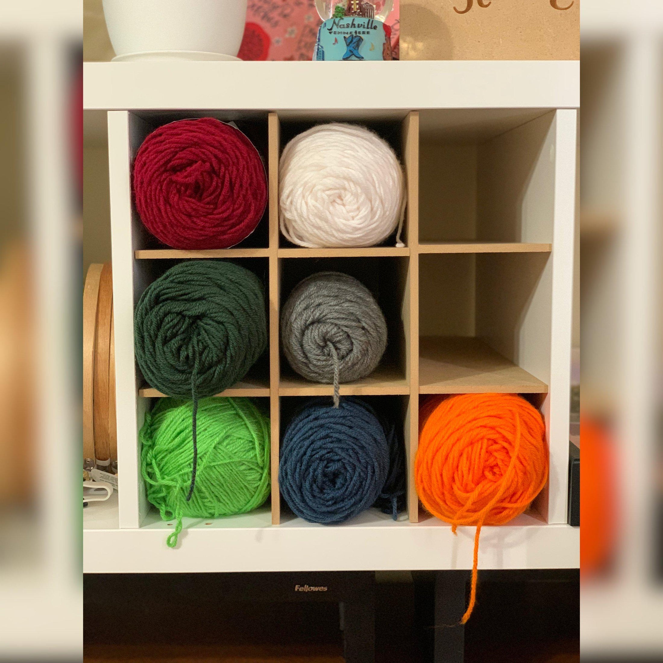 9 Cubby Cube Insert for Cube Storage Shelves storing yarn skeins-The Steady Hand