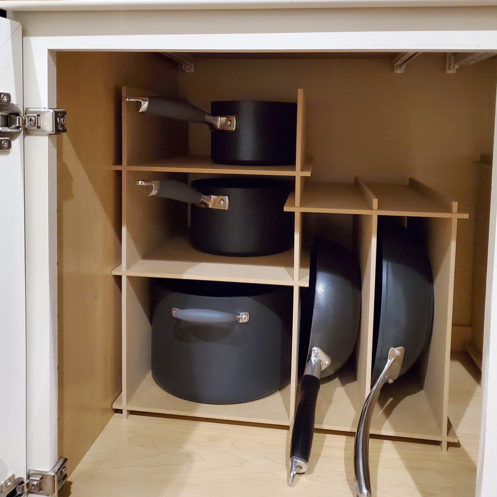 Kitchen Cabinet Pot and Pan Storage Organizer-The Steady Hand