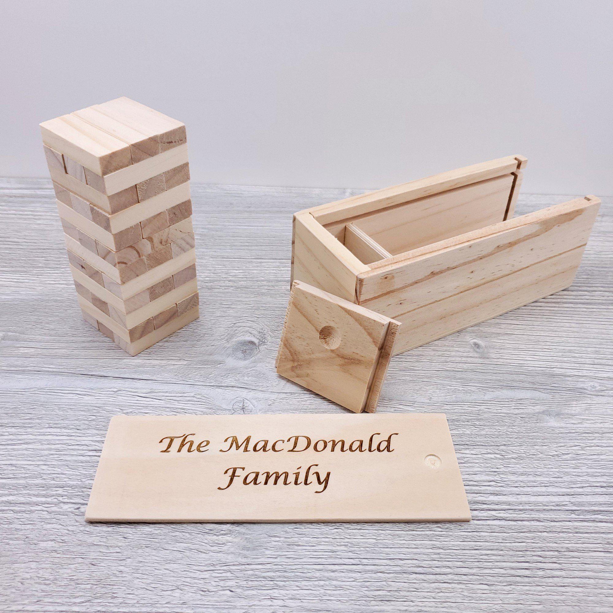 Mini Personalized Tumbling Tower Game / Tilting Tower Game / Stacking Blocks Game with Wooden Box-The Steady Hand