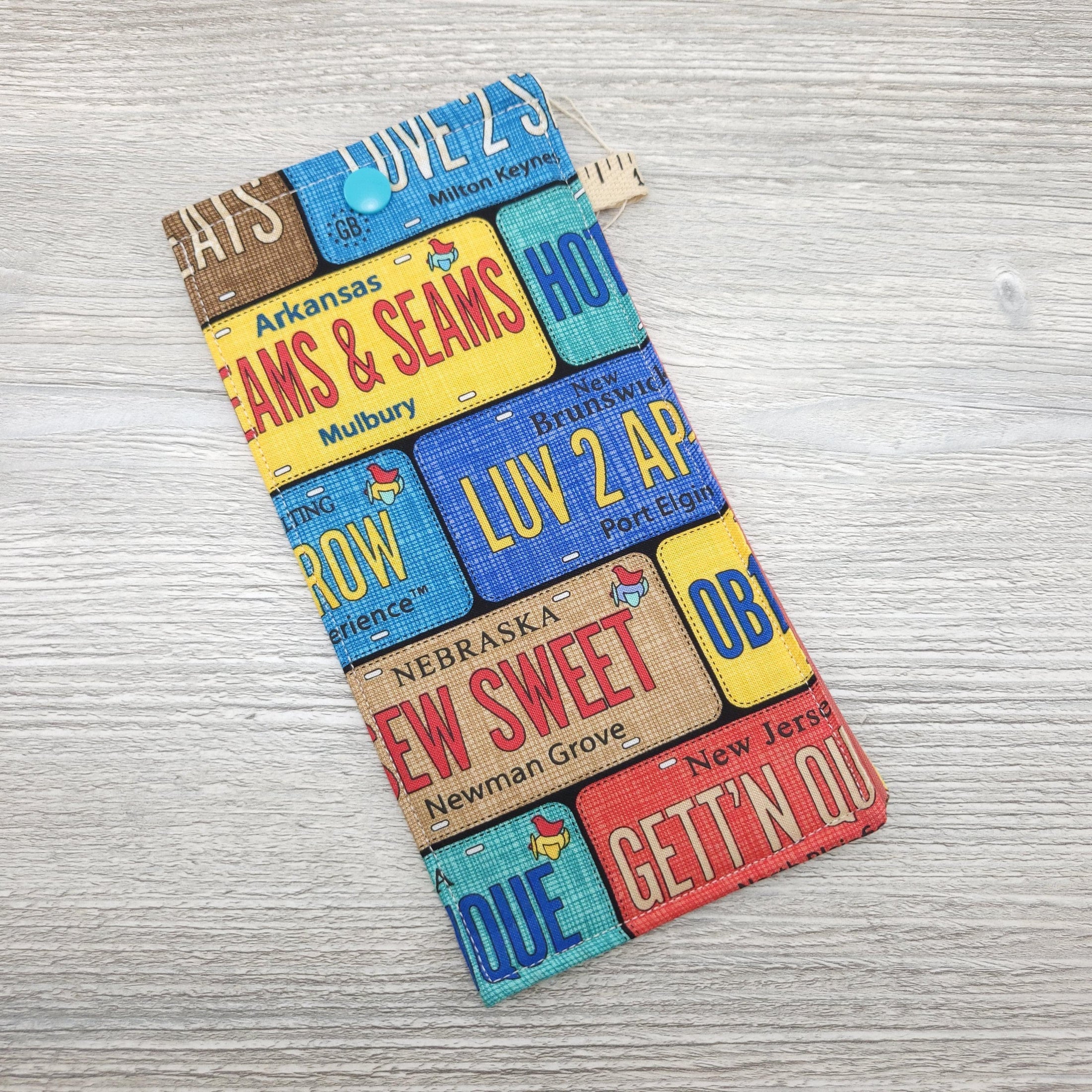 Quilting License Plates Eyeglass Case with Snap Closure-The Steady Hand
