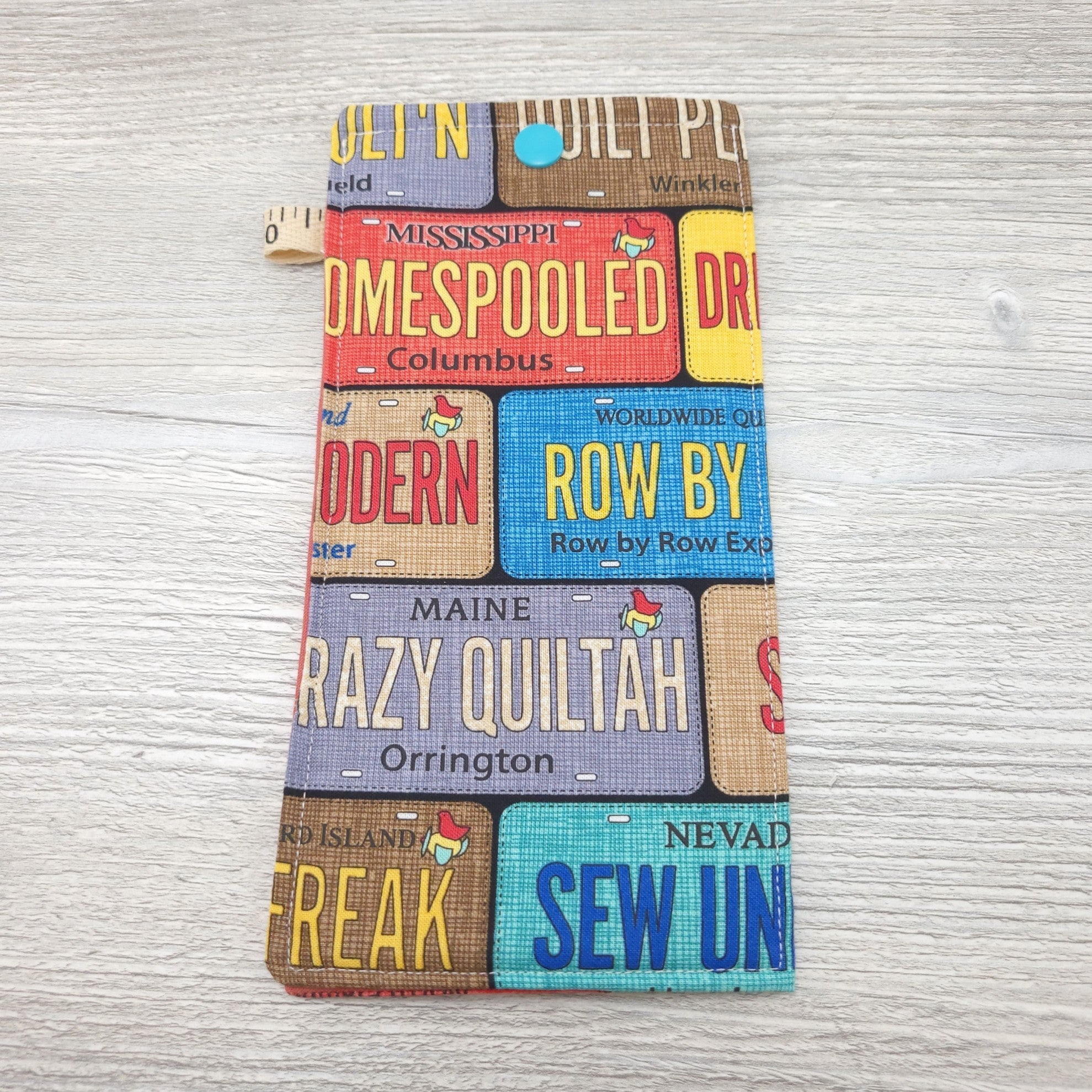 Quilting License Plates Eyeglass Case with Snap Closure-The Steady Hand