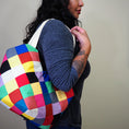 Load image into Gallery viewer, Rainbow Patchwork Midi Tote Bag-The Steady Hand
